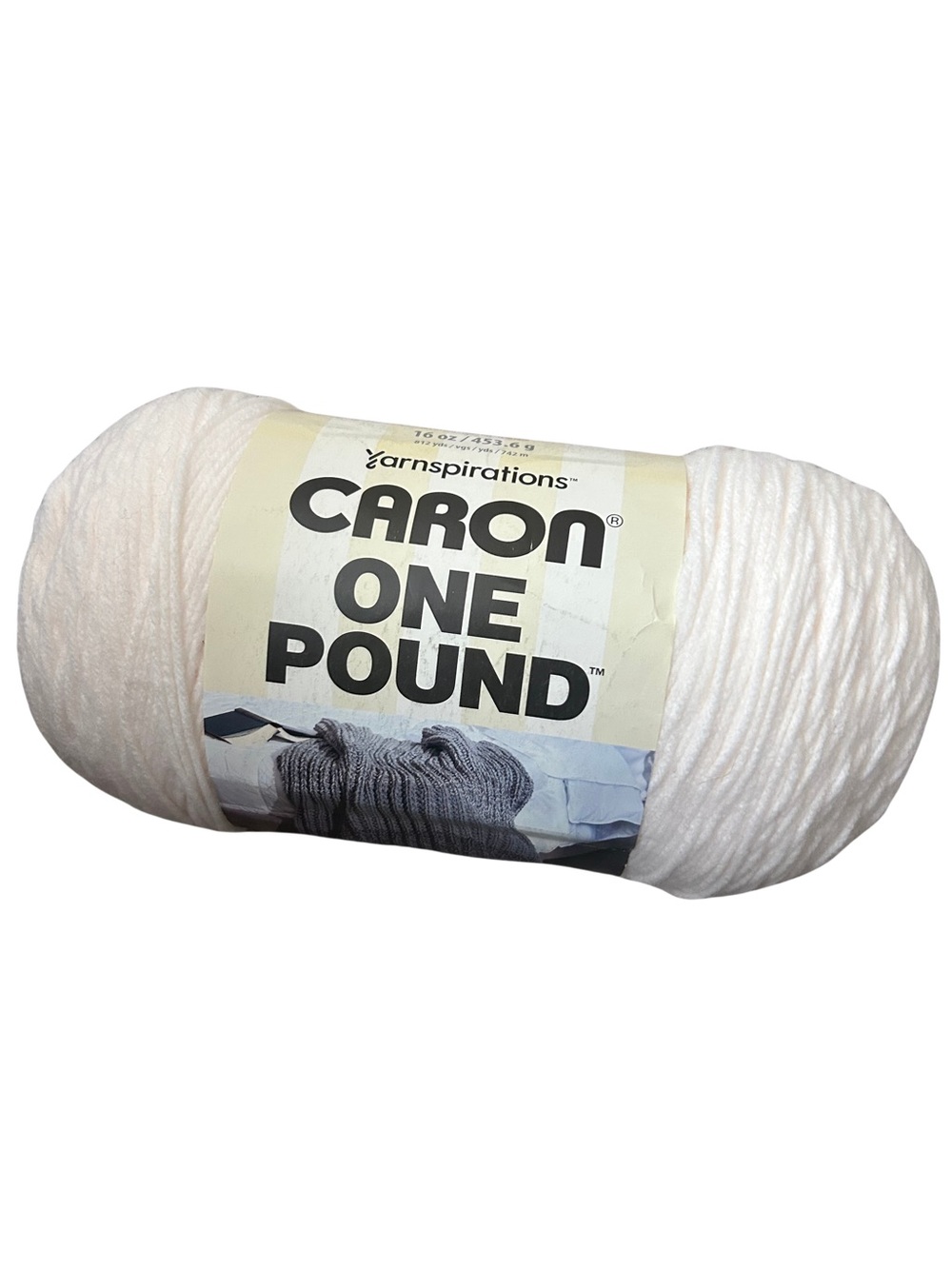 Yarnspirations Caron One Pound White Medium Acrylic Yarn